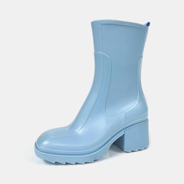 Anti Skid Reinforced Seamless Molded Mid Calf Rain Boots For Lady