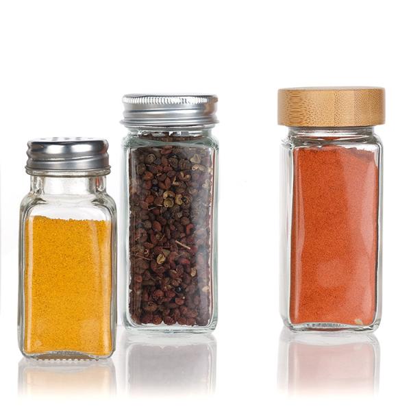 Spice Containers Seasoning Bottles 4 Oz Glass Jars With Lid  Spice Pepper Shaker Jar