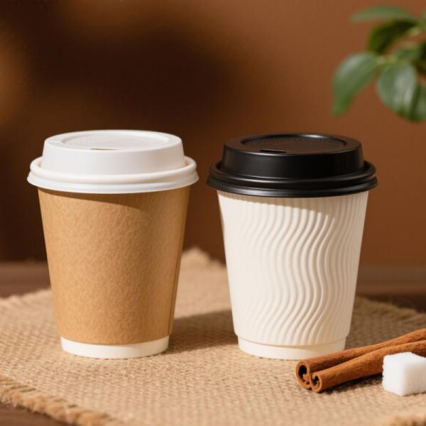 Taza de café de papel desechable biodegradable ecológica con logotipo personalizado al por mayor de 8 oz, 16 oz y 20 oz