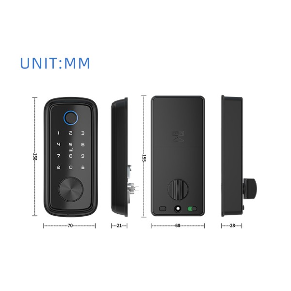 YAGU Hot Selling Supplier Deadbolt Door Lock Ttlock Tuya Smart Locks for Front Door Wi-Fi Keyless Smart Digital Door Lock