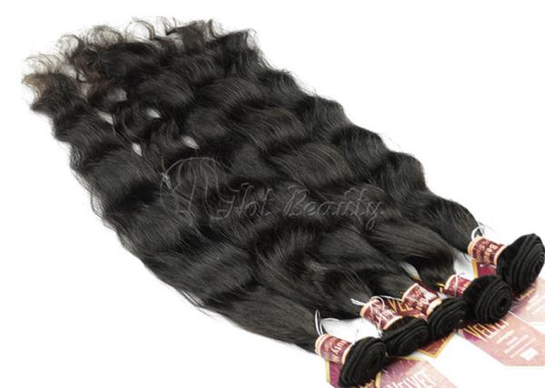Long Wavy Remy Brazilian Virgin Human Hair Extensions Natural Black