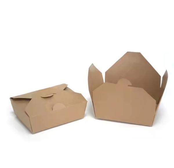 Caixa de almoço de papel kraft descartável