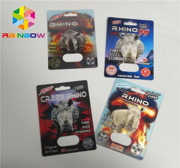 PP 3D Printing Plastic Blister Card Packaging Normal Size For Rhino 69 Pills