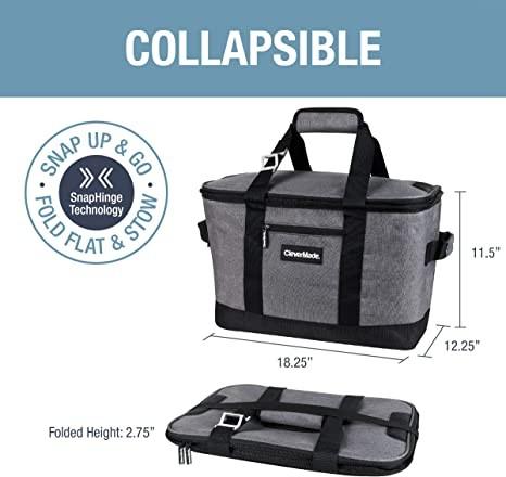 Leakproof Collapsible Insulated Bag Soft Sided Portable Grocery 50 Can Cooler Bag