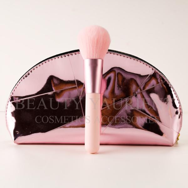 Pink PBT Hair Foundation Powder Makeup Brush Long Lasting 17.3cm