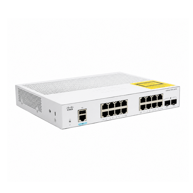 Cisco C1000-16T-2G-L Catalyst 1000 16-Port Gigabit Ethernet Managed Switch with 2 Gigabit SFP Uplinks | Enterprise Network Switch