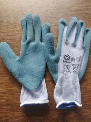 15 Gauge Gants revêtus de latex flexible bleu nylon spandex liner gants de travail en latex