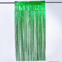 Fond de toile de rideau en feuille de papier vert de pluie laser multicolore pour la décoration murale festive avec divers modèles