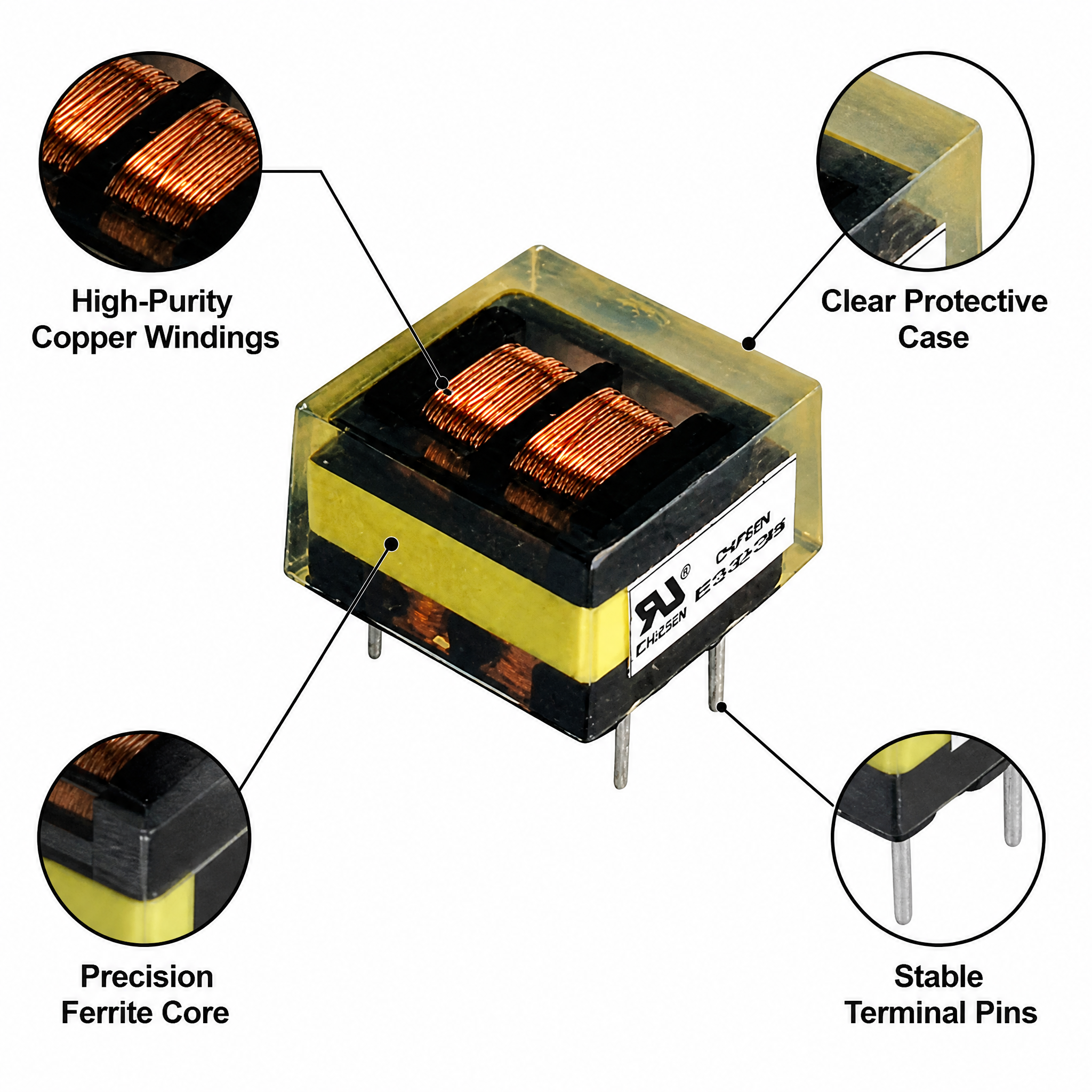 EE12 Low Profile Efficient Pulse Transformers Custom Gate Drive Power Design