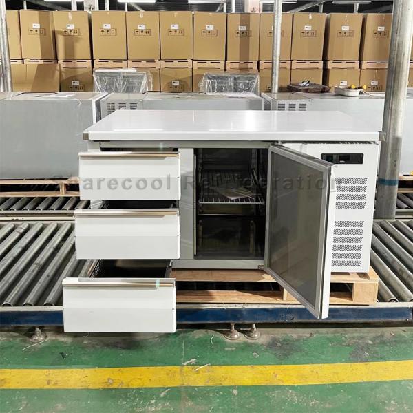 Double Door R134a Stainless Steel Undercounter Fridge Kitchen Drawer Fridge