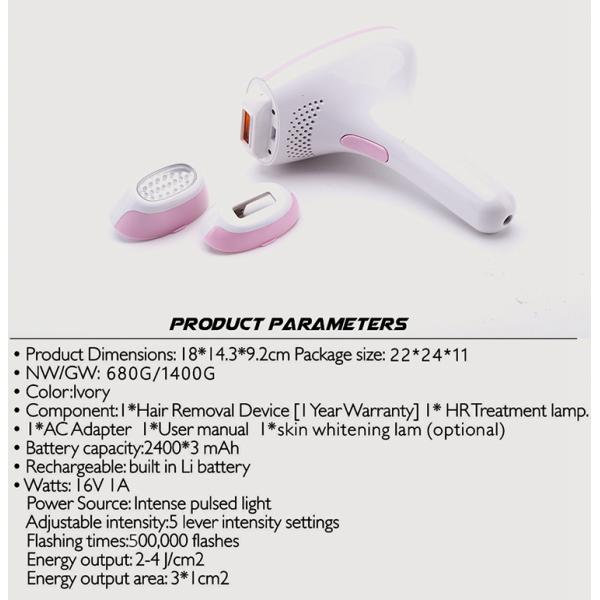Rechargeable Wireless Professional Laser Hair Removal Machine 300000 Pulses For Adult