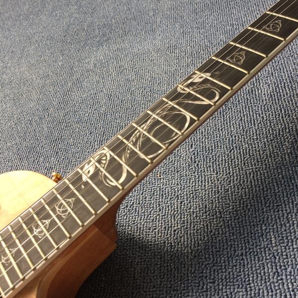 Custom guitar, carved dragon pattern, ebony fingerboard, free shipping