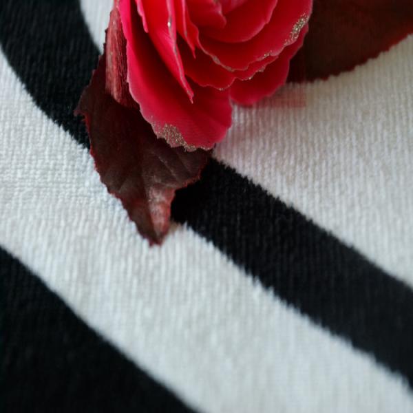 Dark Black Customized Jacquard Reactive Printing Cotton Towel