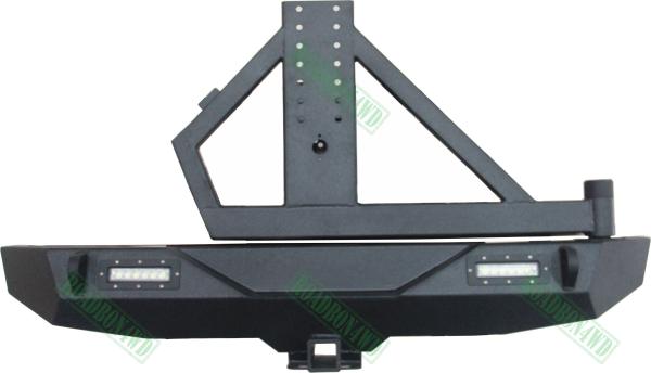 2007-2017 Wrangler JK Back Steel Power-Coated Rear Bumper With Spare Tire Carrier