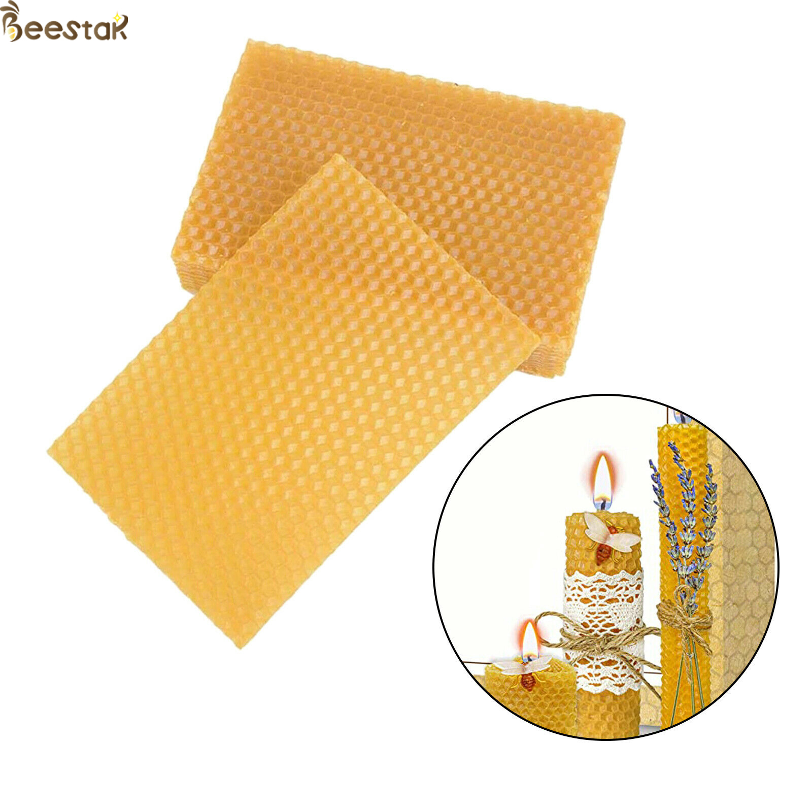 Grade A Natural Beeswax Foundation Sheet with 5.4mm Cell Size and Light Yellow Color for Beekeeping