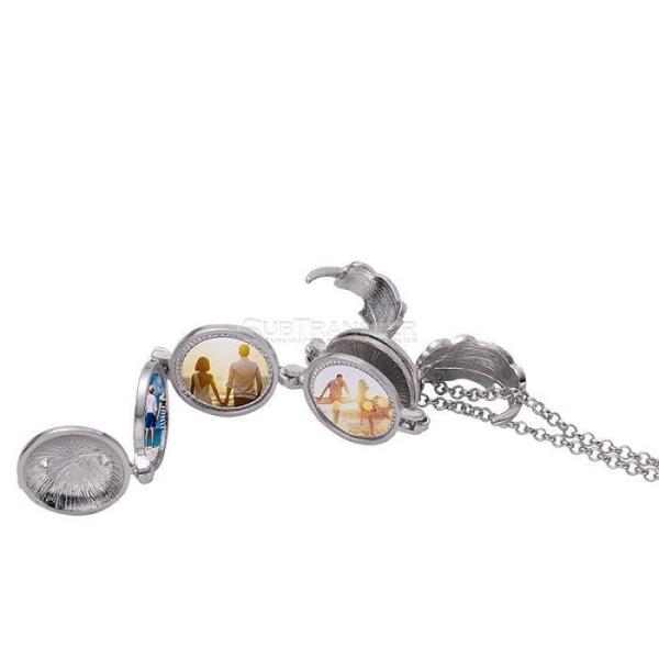 Pendentif photo magique par sublimation, collier avec médaillon photo flottant, ailes d'ange plaquées, boîte flash