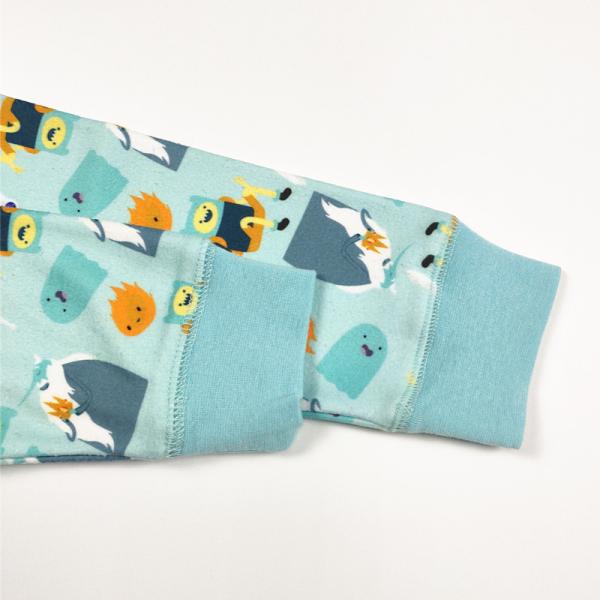 Polyester / Cotton Kids Winter Night Pajamas Set with Long Sleeves in GARMENT DYED