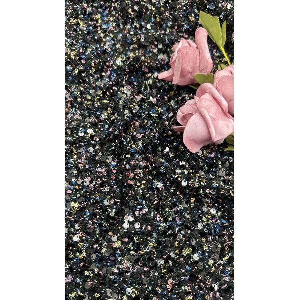 Metallic Lace Fabric Sequin Embroidery Fabric Customized Color