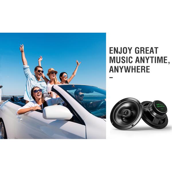 Set of 2 Full Range Coaxial Car Speakers with 6.5 Inches Subwoofer and 1500Hz Tweeter