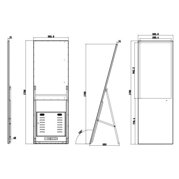 43inch Portable Digital Signage Indoor Free Standing LCD Display