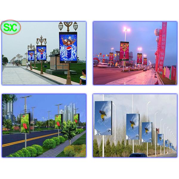 P4 Waterproof Street Banner Pole Advertising LED Screens 3G 4G WIFI Long Lifespan