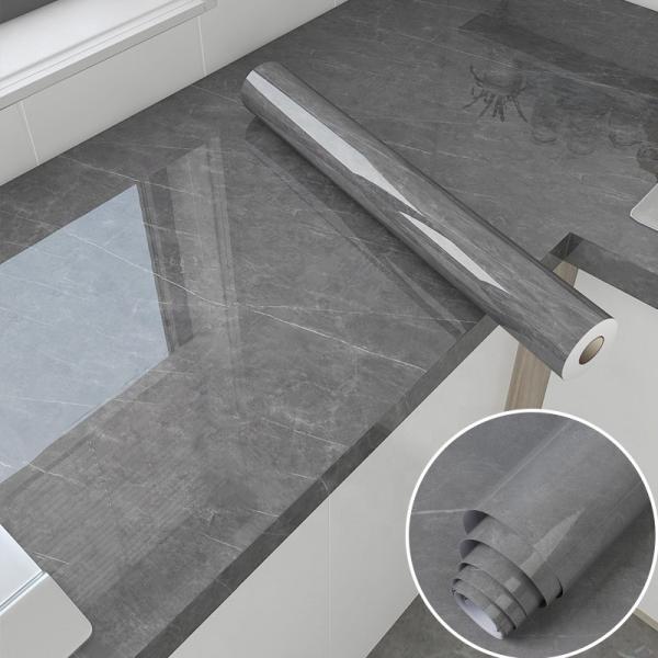 Marble Wallpaper Wall Covering Heat Insulation Luxury Self-Adhesive 3D Stone Marble Vinyl Waterproof Paper for Bathrooms