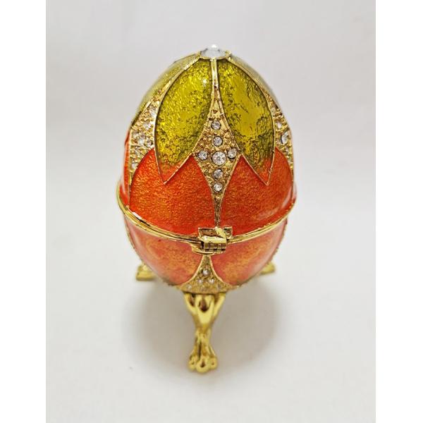 Luxury Faberge Easter Eggs Elegant Enamel jewlery box Crystal Egg Trinket box Jewelry Box Holder Easter Egg Collectible