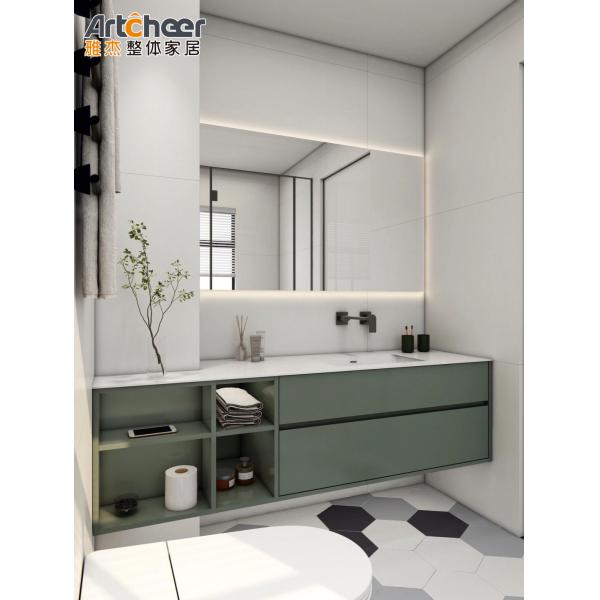 Современный массивный дерево коричневый туалет ванная ванна тщеславие плоская дверь панель в индивидуальном размере