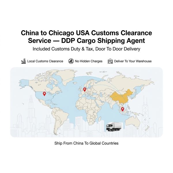 China to Chicago USA Customs Clearance Service DDP Cargo Shipping Agent