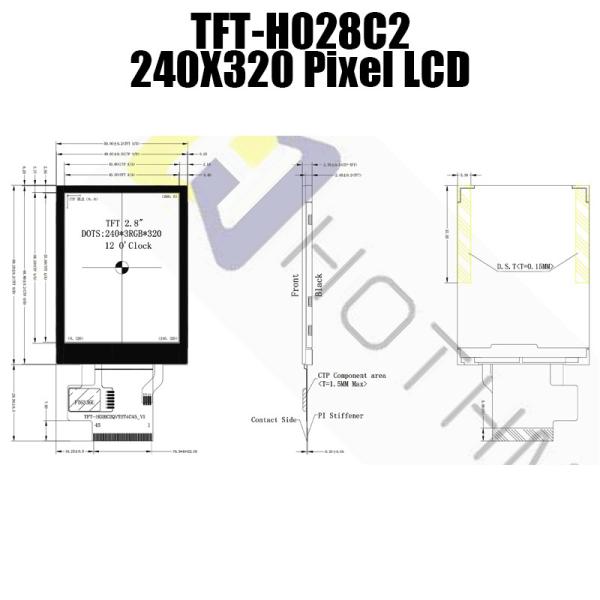 2,8 écran tactile 240x320 de pouce 240x320 MCU RVB SPI TFT avec le moniteur de Pcap