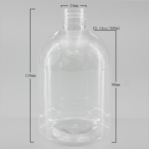 Бутылки шампуня ясности 10.14oz цилиндра 24mm пластиковые