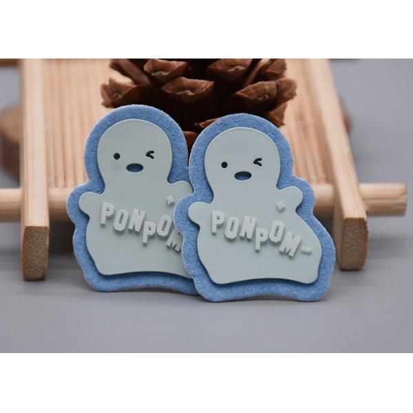 Белое Microfiber подгоняло напечатанный логотип силикона плиты ярлыка толстый для одежды