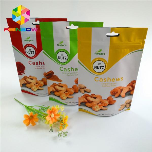 Matte Finished Aluminum Foil Stand Up Pouch Edible Fruit Jerky Packaging Custom Printing