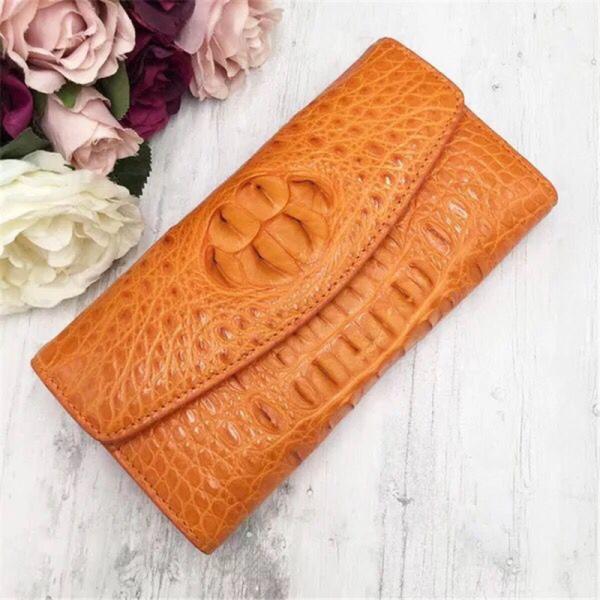Authentic True Crocodile Skin Women's Long Chic Wallet Female Card Holders Exotic Real Alligator Leather Lady Clutch
