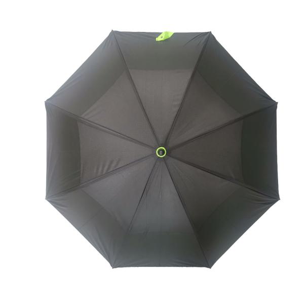 Large Colored Fiberglass Double Canopy Umbrella Inside With Black Net And Rubber Handle