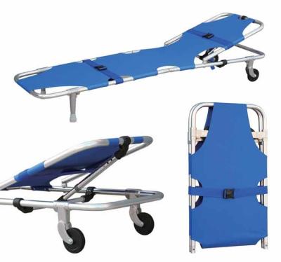 Hot sells Two Wheels 60 Degree Emergency Folding Foldable Ambulance Stretcher 55cm