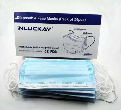 Non Woven Fabric Surgical Mask Blue And White Side CE FDA ISO13485 Certification