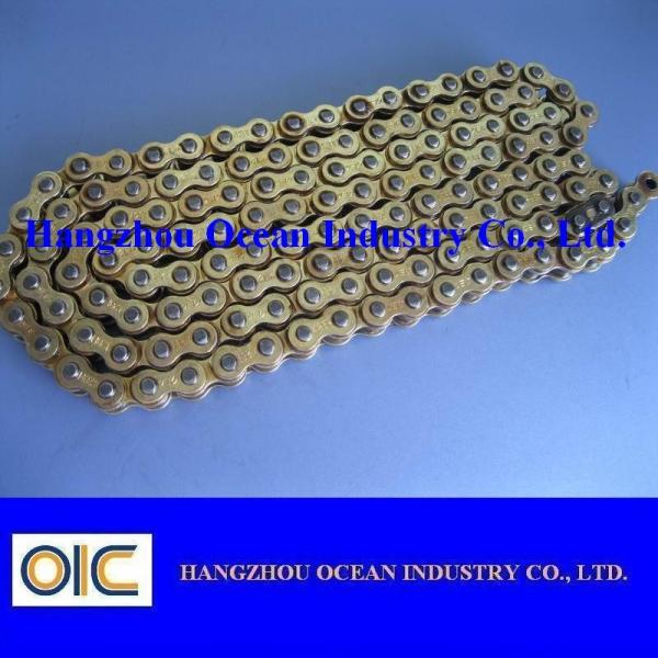 High Wear Resistance Motorcycle Chains With Copper Plated , Long Life Time