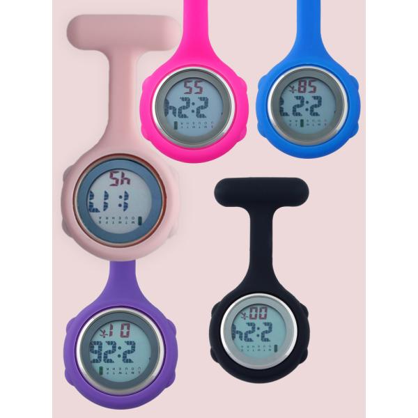 Silicone Digital Watch Led Background Light Nurse Watch FOB Pocket Watch Gift For Nurse Hospital Doctor Medical Clock For Nurse Students