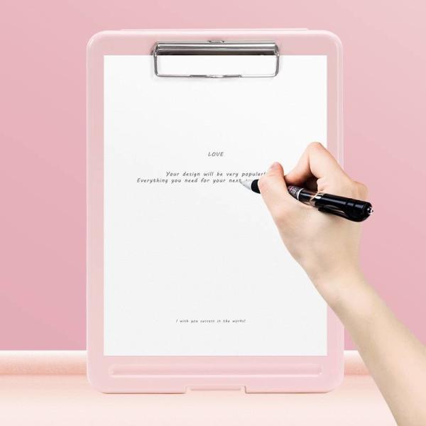 Writable Plastic A4 Document Box Transparent Storage Box Silk Printed 24x35cm