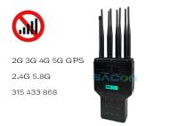 Jammer portátil do poder superior Handheld do construtor do sinal do telefone celular de 2G 3G 4G GPS 16w 30m
