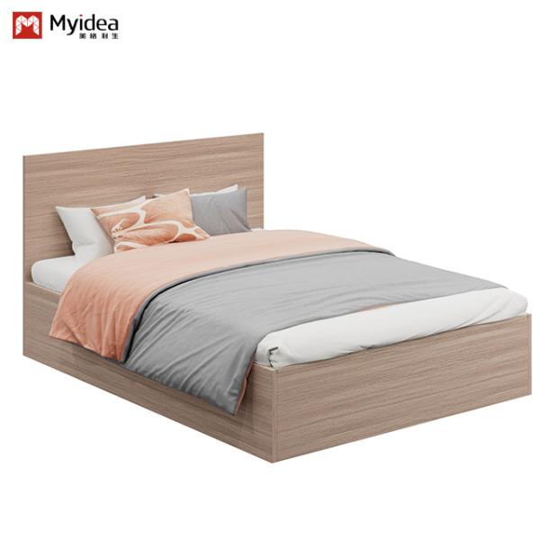 Support customization Modern Minimalist Wood Single Bed For Bedroom School Apartment Hotel/Dormitory Furniture
