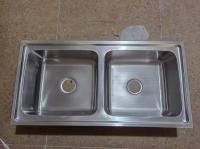 Cuisine en acier inoxydable double évier de grande taille égale