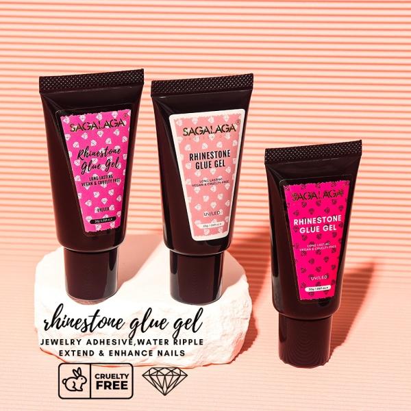 30g Tube Package Private Label Strong Adhesive Nail Rhinestone Glue Gel Polish for Nail Salon DIY Nail Art