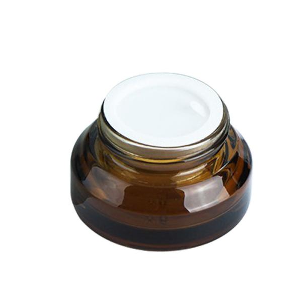 Recipientes de vidro cosméticos da loção do vidro do Brownness dos frascos de 1OZ 1.8OZ 2.8OZ 3.5OZ