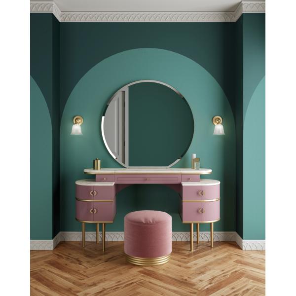 Mirrored Makeup Vanity Desk Dressing Table Chair Set ODM