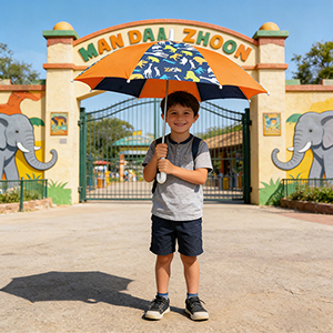 17 Inch Manual Opening Kid's Umbrellas For Aged 3-10 Years