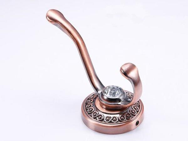 Crystal Light Coffee Decorative Coat Hooks Elegant Zinc Bag Hangers European Livingroom Jacket Holders