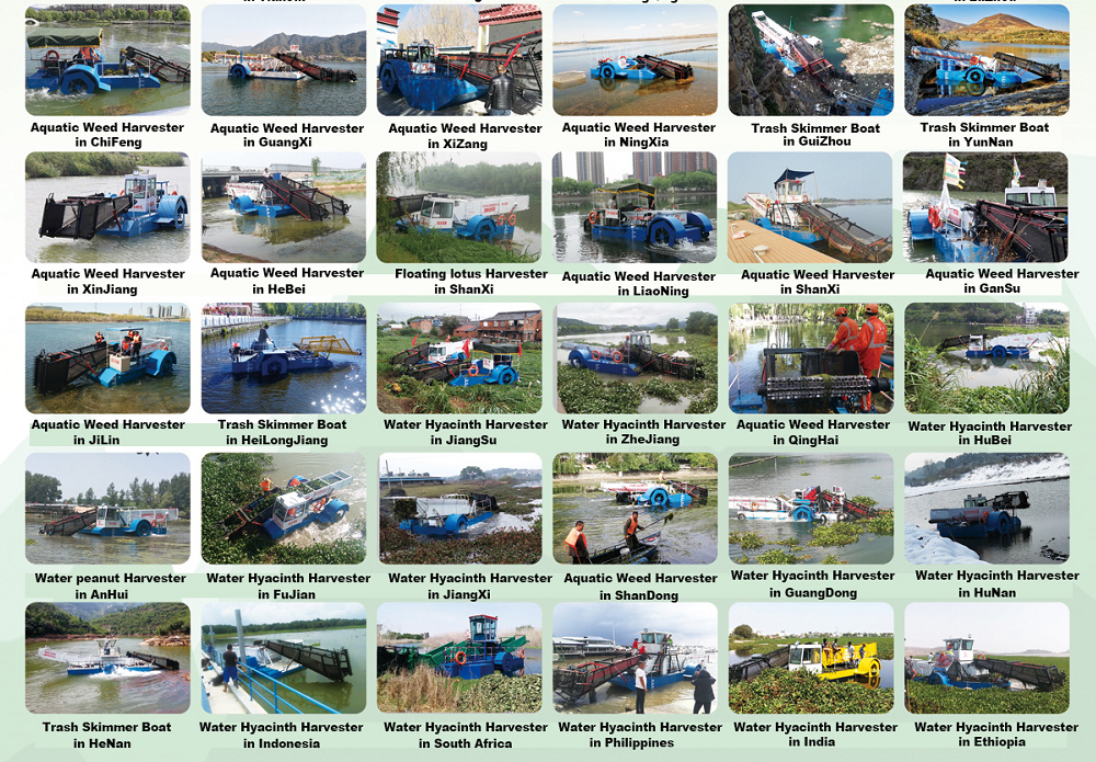 24 Hour Continuous Working Aquatic Weed Harvester with 4 Layers Anti-Rust Marine Paint and Automatic Operation