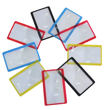 Slim PVC Pocket Credit Card Size Transparent Magnifying Glass with Magnification Lens Made of Plastic